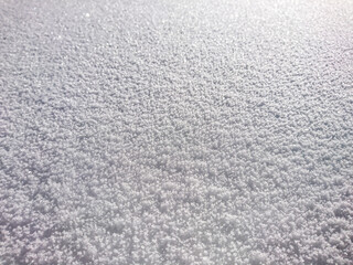 Fototapeta premium cool graphic structure of fluffy snow, snowy land, i.e. winter on a beautiful sunny and cold day. 