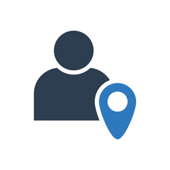 Obraz premium person location pin icon sign symbol 