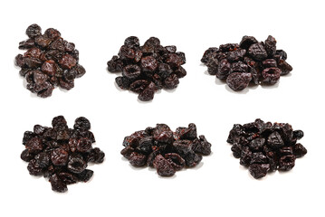 Dried plum isolated on white background