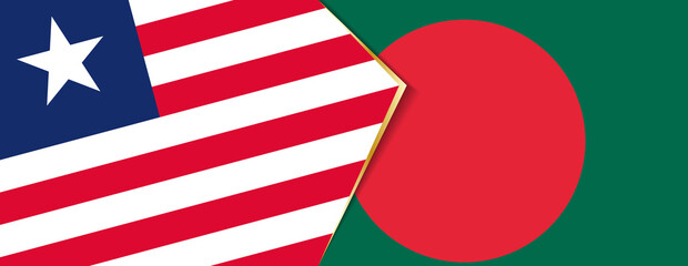 Liberia and Bangladesh flags, two vector flags.