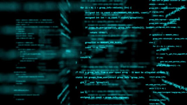 3D programming code abstract technology background of software developer and computer script. Software or blockchain concept