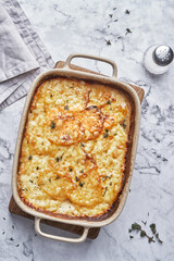 potato casserole with cream, gratin dauphinois, french cuisine