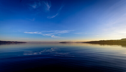 sunset over the river