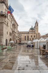 Fototapeta na wymiar Ascoli Piceno (Italy) - The beautiful medieval and artistic city in Marche region, central Italy. Here a view of historical center.