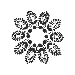 Decorative round element for creating an ornament. Bright mandala. decorative round folk ornament