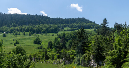 Landscape with a village in north Montenegro