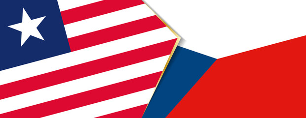 Liberia and Czech Republic flags, two vector flags.