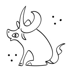 Cartoon character bull doodle