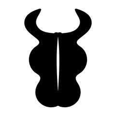 Bull head logo of simple black lines on a white background