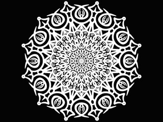 Mandala ornament creative work. Digital art illustration