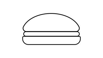 Burger icon design template. Flat hamburger logo background. Line street fast food symbol illustration. Modern sandwich concept for bar, cafe, stall, delivery