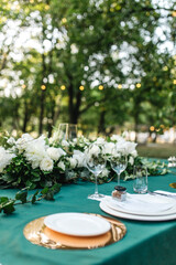 table set for a wedding reception