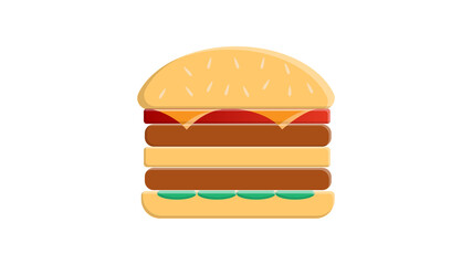 Burger icon. Flat illustration of burger con for web isolated on white