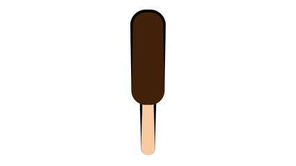 Chocolate Ice Cream On A Stick. Mockup Template