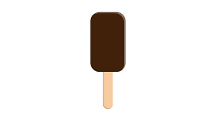 ice cream sweet, milk, popsicle white on a stick on a white background, illustration. popsicle in chocolate glaze. sweet delicious ice cream, mouth-watering sweet dessert