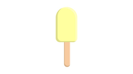 Orange ice cream on a stick with chocolate and decor flat isolated