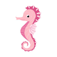 Seahorse, Scandinavian style hippocampus, hand drawn, beautiful detailed