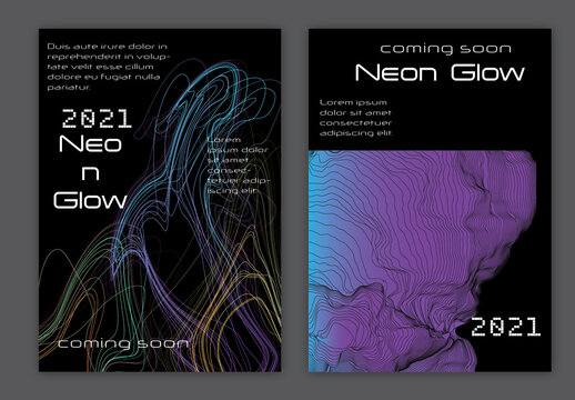 Flyer Layout with Bright Gradient Shapes