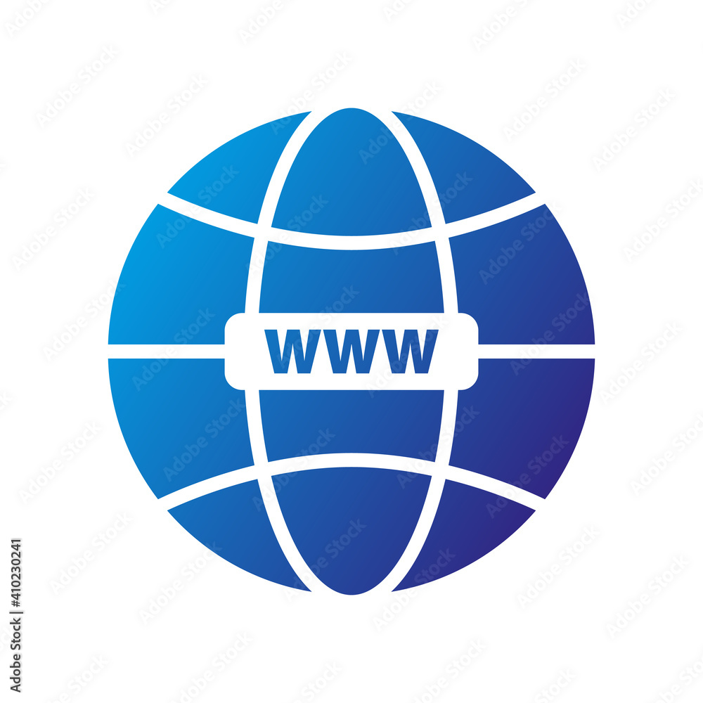 Poster www icon. go to web symbol vector icon. internet connection icon. vector illustration. icon in flat 