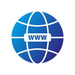 WWW icon. Go to web symbol vector icon. Internet connection icon. Vector illustration. Icon in flat style.