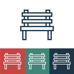 Linear vector icon with bench