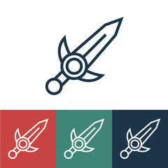 Linear vector icon with dagger