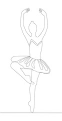 Self drawing animation of continuous line drawing of woman ballet dancer © MichiruKayo