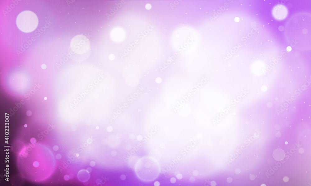 Poster soft bokeh design background in a beautiful romantic color with snowy backdrop. modern bokeh lights 