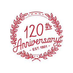 120 years anniversary logo collection. 120th years anniversary celebration hand drawn logotype. Vector and illustration.