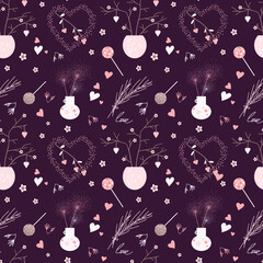 Seamless pattern. Valentines day. Hearts