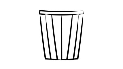 striped paper popcorn bag isolated on white background. Classic movie-theater full and empty