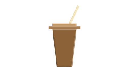 illustration of coffee frappe latte cup to go with whipped cream and chocolate