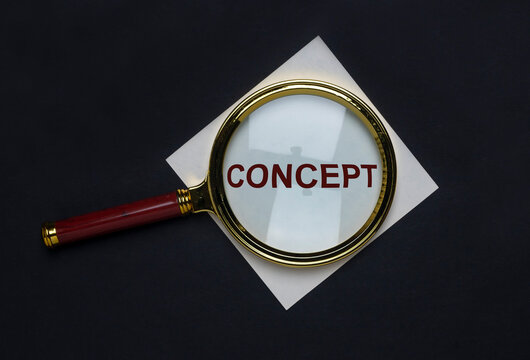 Concept word, inscription. Conception, abstarct idea