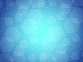 Abstract medical pattern, or technology background with hexagons, blue figures vector backdrop, wallpaper with texture