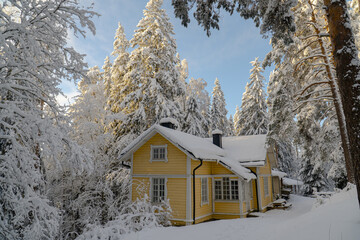 house in the snow