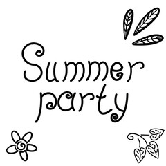 Summer party. Vector doodle illustration