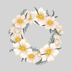 Floral wreath with sweet flowers