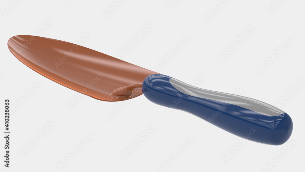 Poster gardening tool with side view isolated on grey background. 3d rendering - illustration