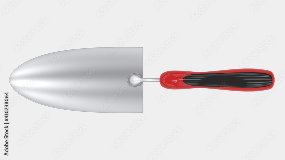 Poster gardening tool with side view isolated on grey background. 3d rendering - illustration