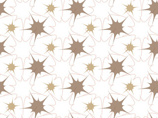 Splash fantasy seamless pattern in neutral colors of nature. White background