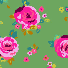Floral seamless pattern. Hand drawn. For textile, wallpapers, print, wrapping paper. Vector stock illustration.