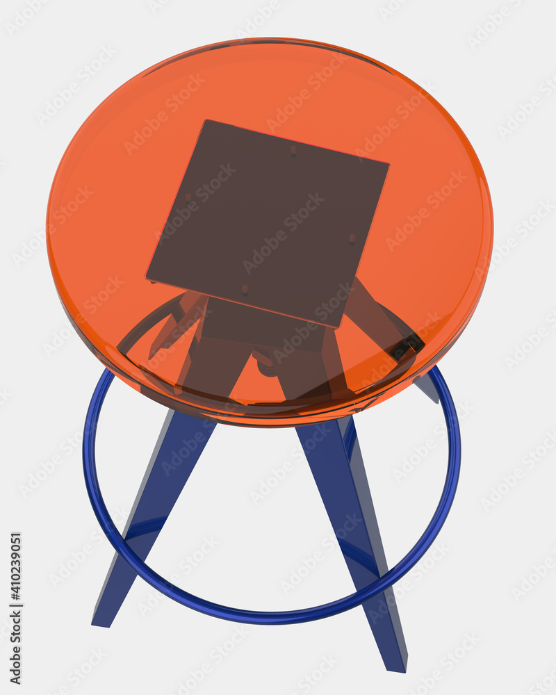 Poster bar stool isolated on background. 3d rendering - illustration