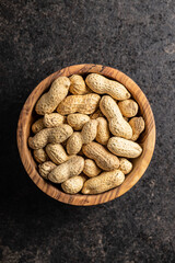 Dried peanuts. Tasty groundnuts.