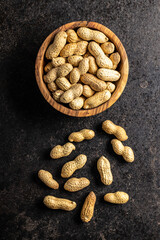 Dried peanuts. Tasty groundnuts.