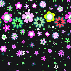 Floral seamless pattern. Hand drawn. For textile, wallpapers, print, wrapping paper. Vector stock illustration.