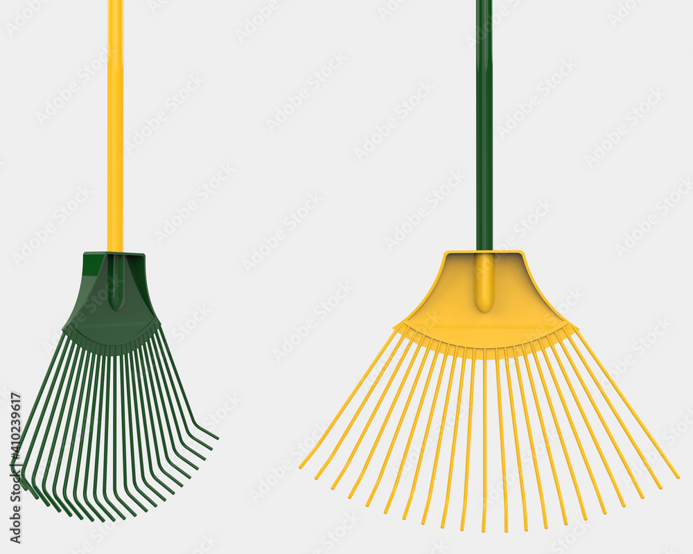 Poster rake isolated on background. 3d rendering - illustration