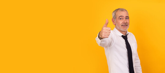 Naklejka premium attractive successful senior man isolated on background