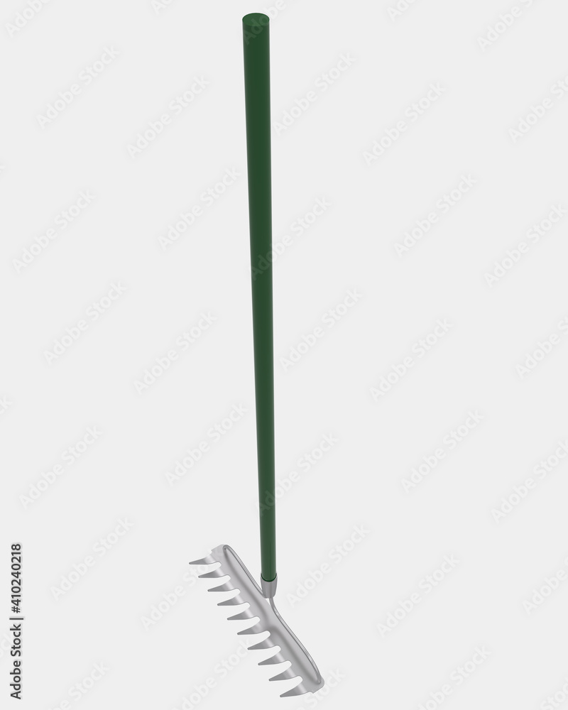 Poster rake isolated on background.. 3d rendering - illustration