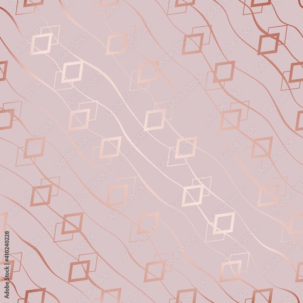 Poster abstract diagonal pattern. rose gold seamless pattern. repeated geometric elements. roses golden sha