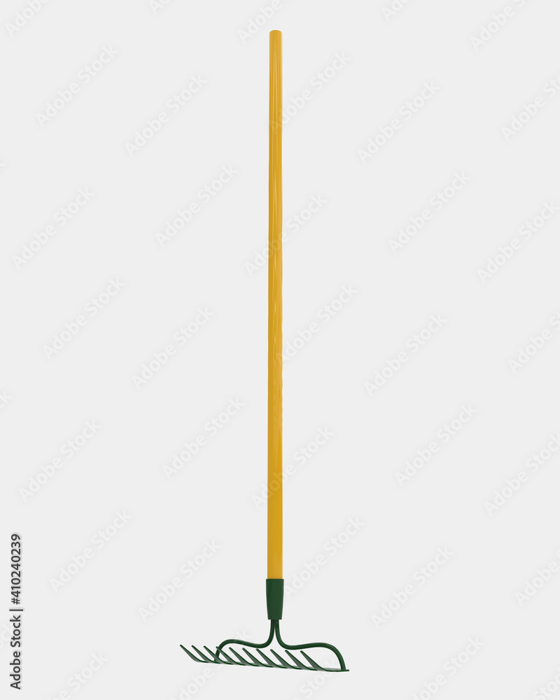 Poster rake isolated on background.. 3d rendering - illustration